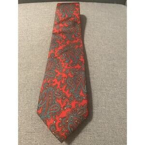Christian Dior Tie Red Teal Paisley Classic